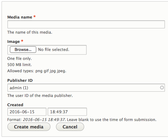 Drupal 8 Media inline entity form form