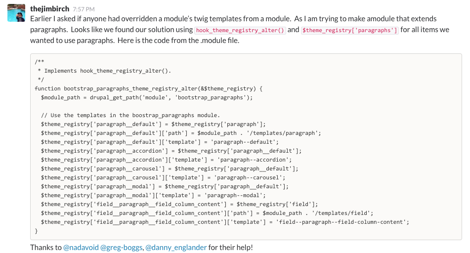 Override a twig template from a module using another module