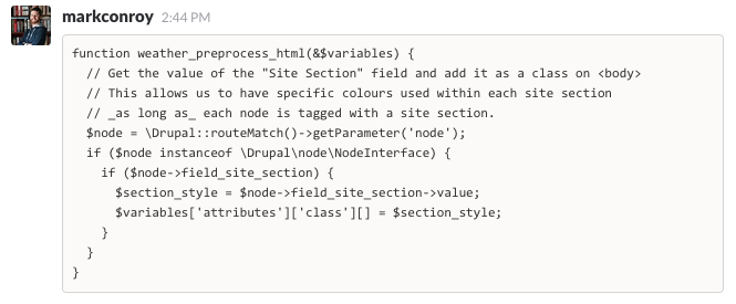 Print value of node field in body class in Drupal 8