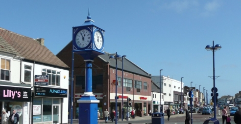 Clock in the High Street, Redcar 
