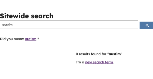 A screenshot of the Did You Mean search function on the Essex SEND website