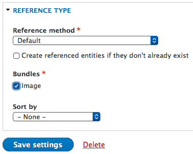 Drupal 8 Media select media bundles to reference - image