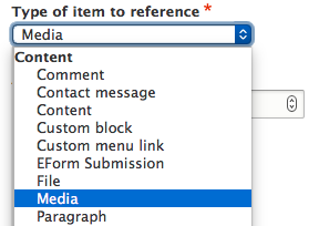 Drupal 8 Media choose entity reference type