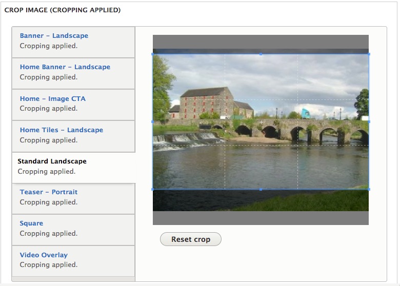 Drupal 8 media crop - landscape