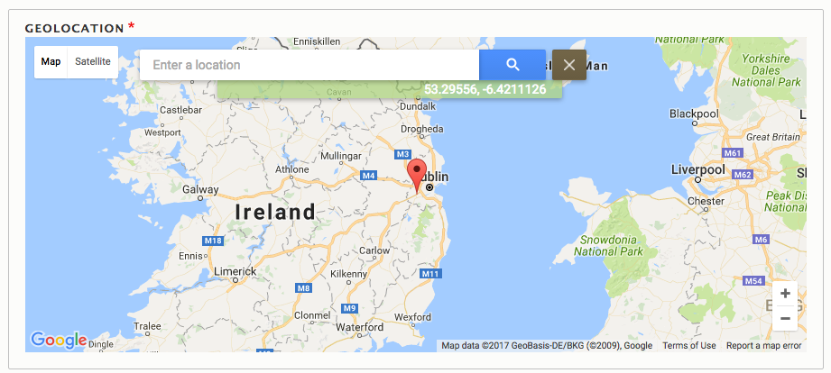 Geolocation Google Geocoder widget