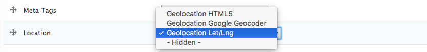 Geolocation field - manage form display settings