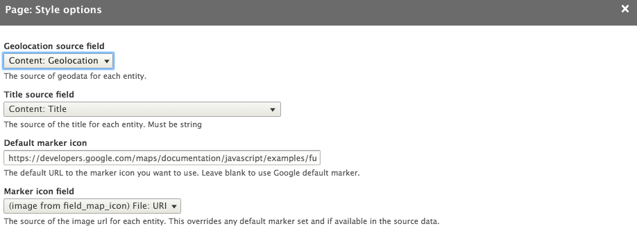 Geolocation views format settings