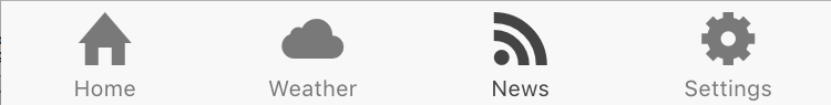 Tabs created for current weather and news feed using Ionic Framework