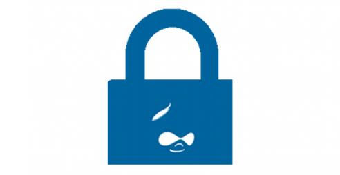 Drupal Website Security - image of a padlock with Druplicon image