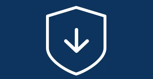Shield with downloading icon | Security updates support services