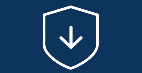 Shield with downloading icon | Security updates support services