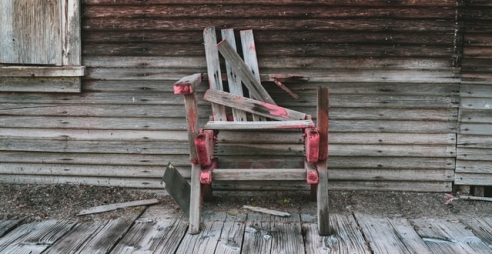 Broken chair in need of maintenance