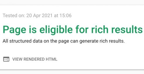 Google Rich Snippets Eligible Page