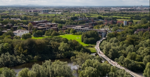 University of Limerick campus bird's eye view.