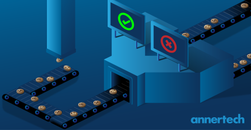 Cookies on a production line are sorted into green (for compliant) or red (noncompliant)groups