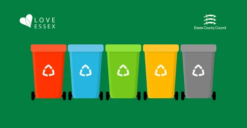 Colourful recycling bins