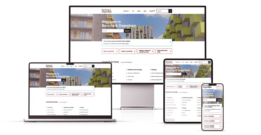 A responsive screenshot of the LBBD website