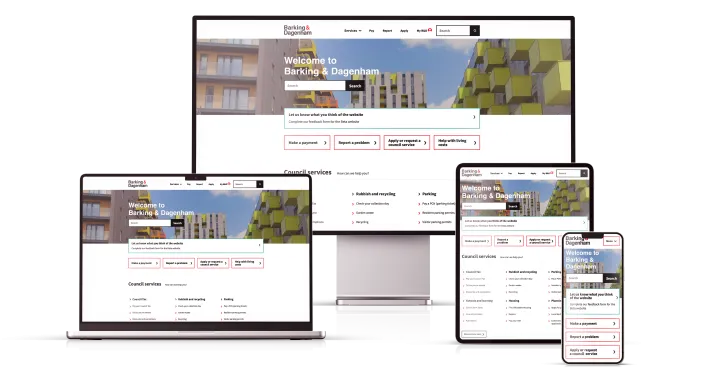 A responsive screenshot of the LBBD website