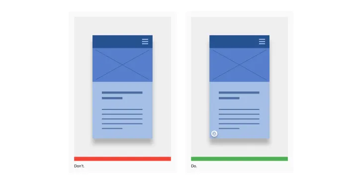 Two web pages are side by side. One has a withdraw cookies icon displayed at the bottom of the screen, the other doesn't.