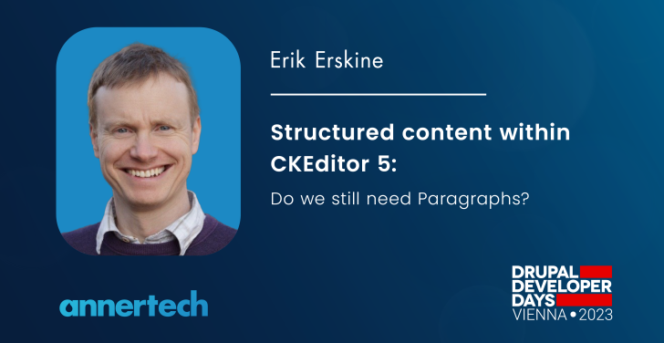 Erik Erskine will be presenting at Drupal Developer Days 2023: Austria