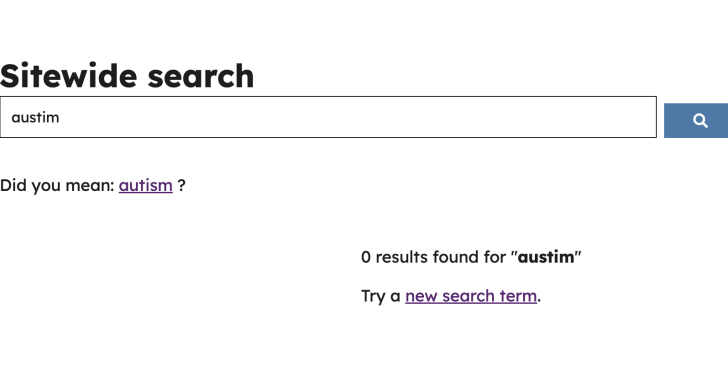 A screenshot of the Did You Mean search function on the Essex SEND website