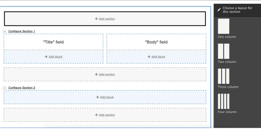 Layout builder's block structure is so simple to use