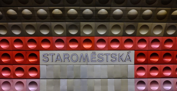 A picture taken at a subway in Prague, 2022.
