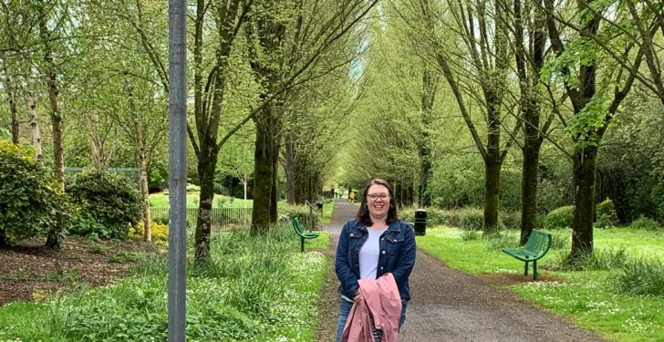 Ilana Doubell in a forest in Adare, in County Limerick.