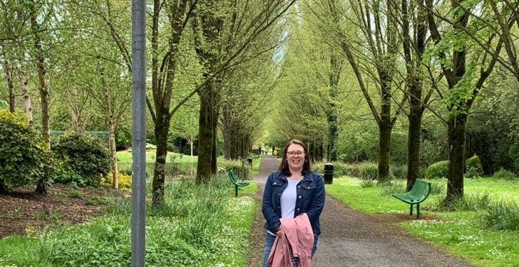 Ilana Doubell in a forest in Adare, in County Limerick.