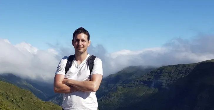 John Durance on a trail in the mountains of Madeira.