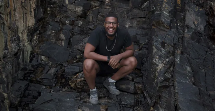 Sav Monzac on a trip to Black Rock Sands in Wales.