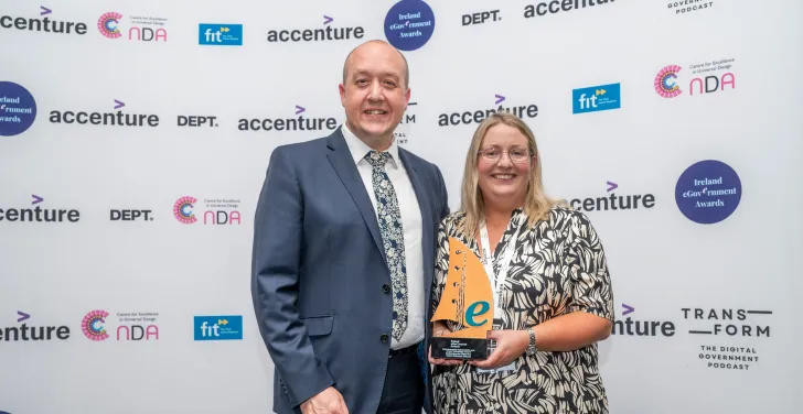 Mike King and Stella Power hold the award for the Inland Fisheries website