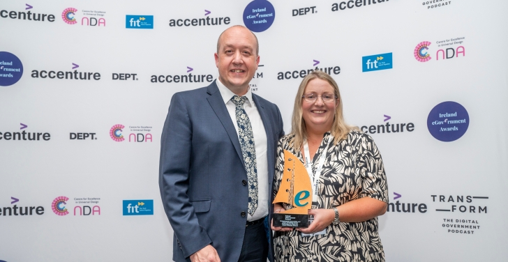 Mike King and Stella Power hold the award for the Inland Fisheries website