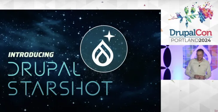 Dries introduces Drupal Starshot to the Drupal community.