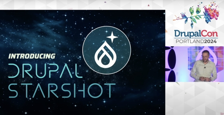 Dries introduces Drupal Starshot to the Drupal community.