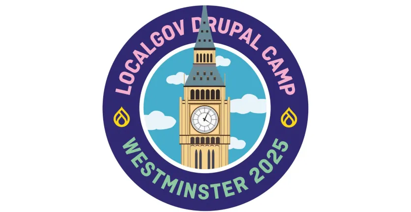 The LocalGov Drupal Camp Westminster 2025 badge features Big Ben in the centre.