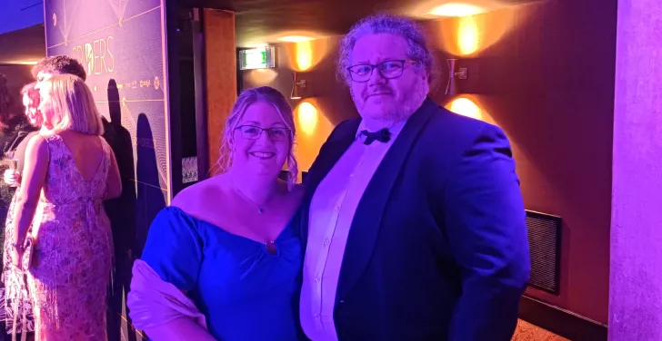 Stella and Dermot dressed to the nines at the Spider Awards.