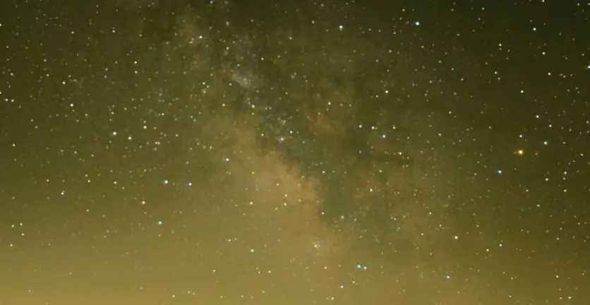 The Milky Way with a yellow sheen.