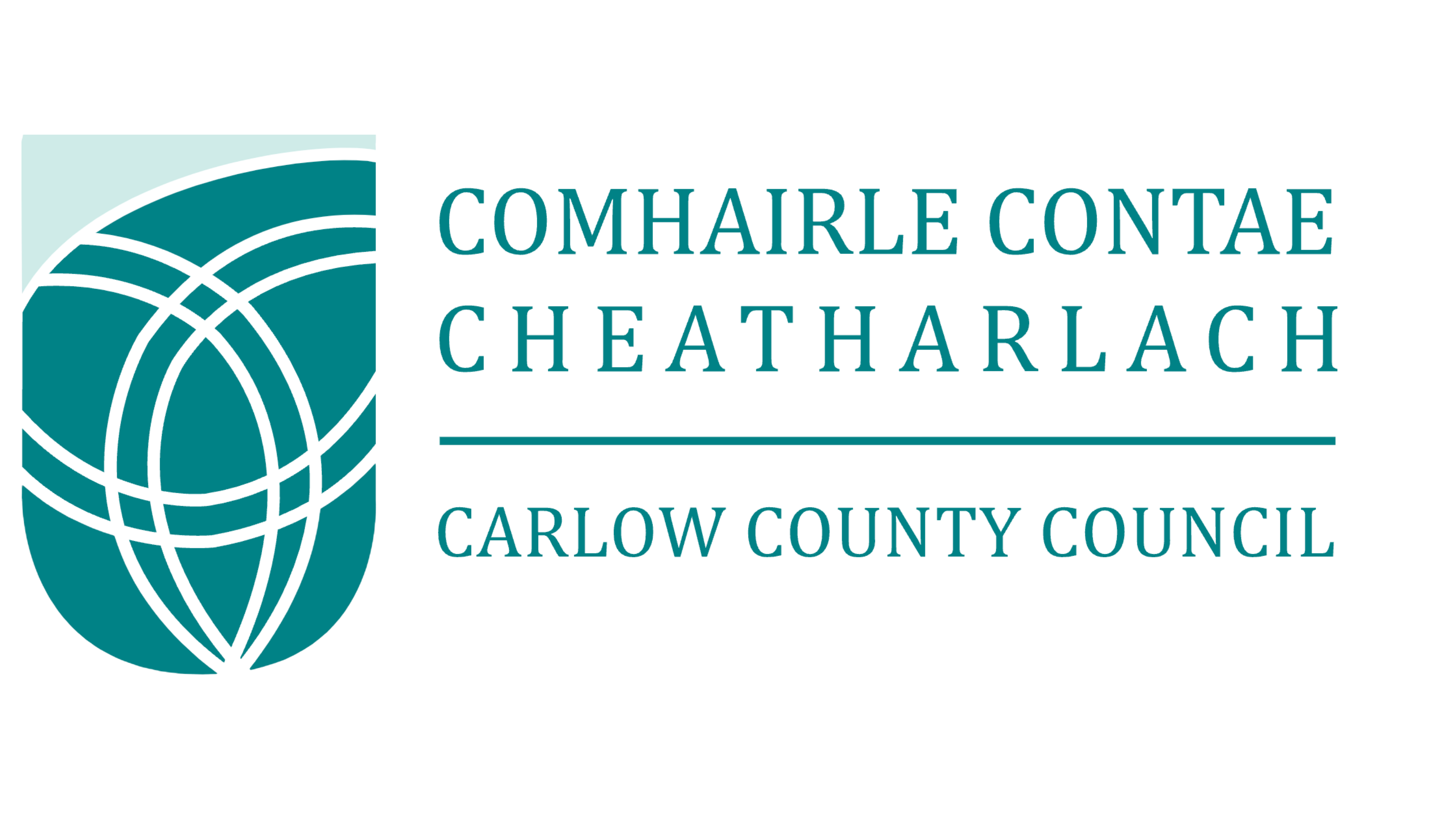 Carlow County Council's dark and light green swirl logo