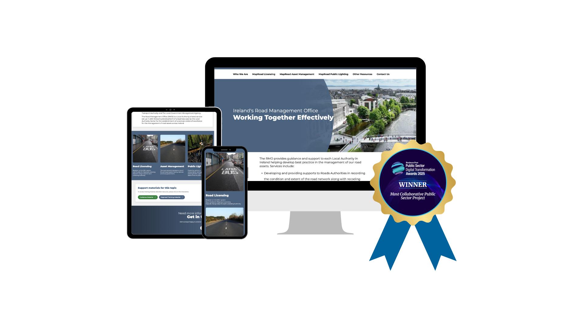 The Planning website with an award badge