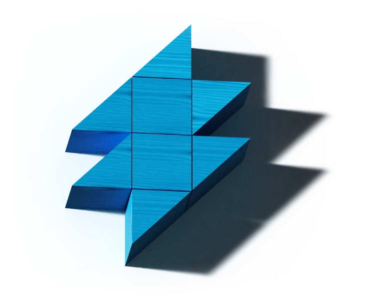 Wooden blocks in the shape of a lightening bolt