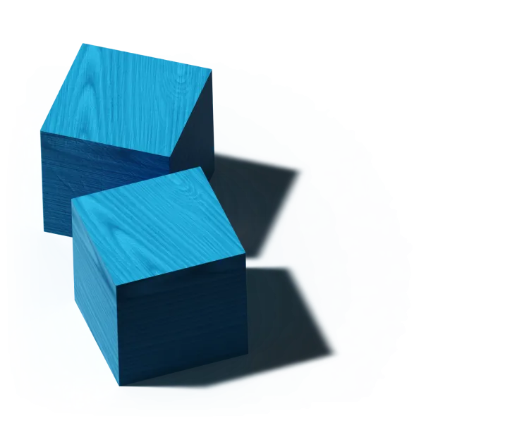 Two blue building blocks
