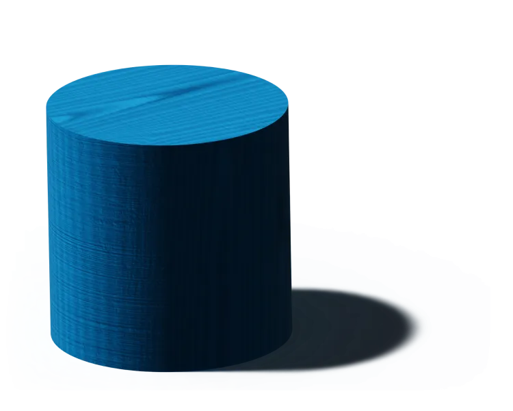 Blue wooden cylinder