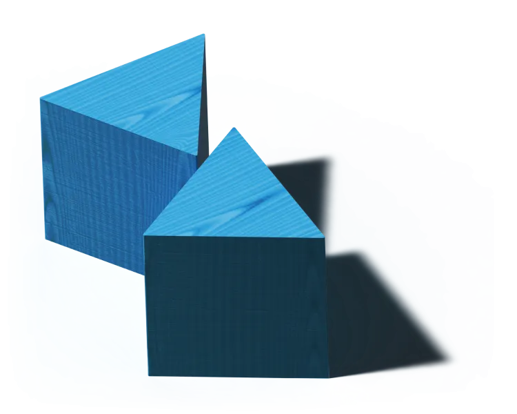 Two blue triangle blocks