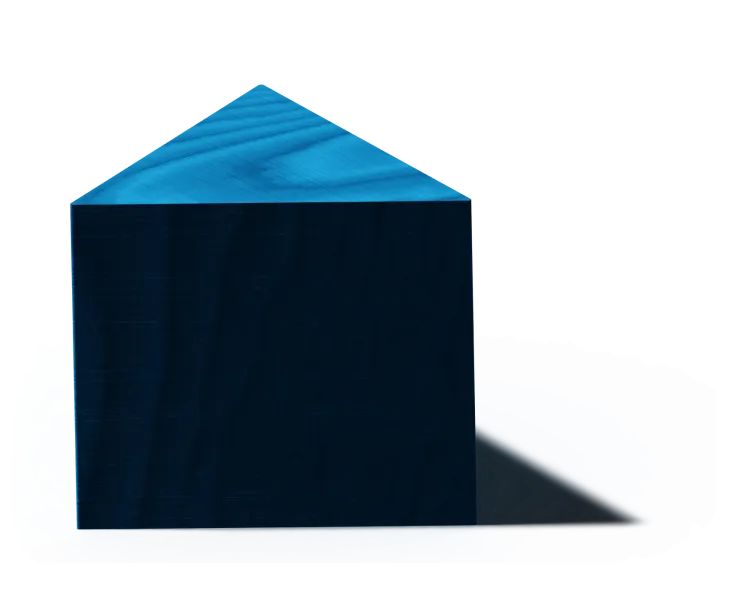 A blue triangle block
