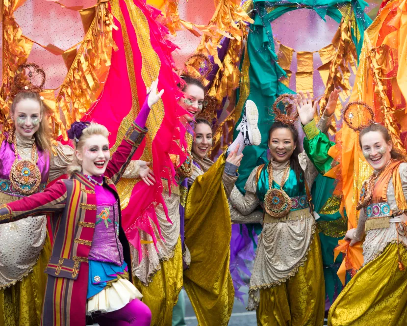 Limerick Ladies Dancing in Colourful Clothing