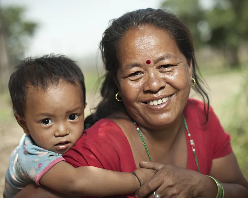 Oxfam Lady with Child on her Back