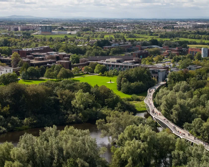 University of Limerick campus bird's eye view.