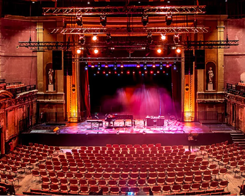 The stunning red Victorian architecture of the Alexandra Palace Theatre