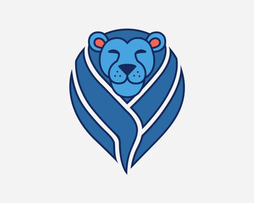 The blue lion from the DrupalCamp England logo